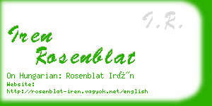 iren rosenblat business card